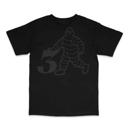 3 STAR TRIPLE BLACK TEE