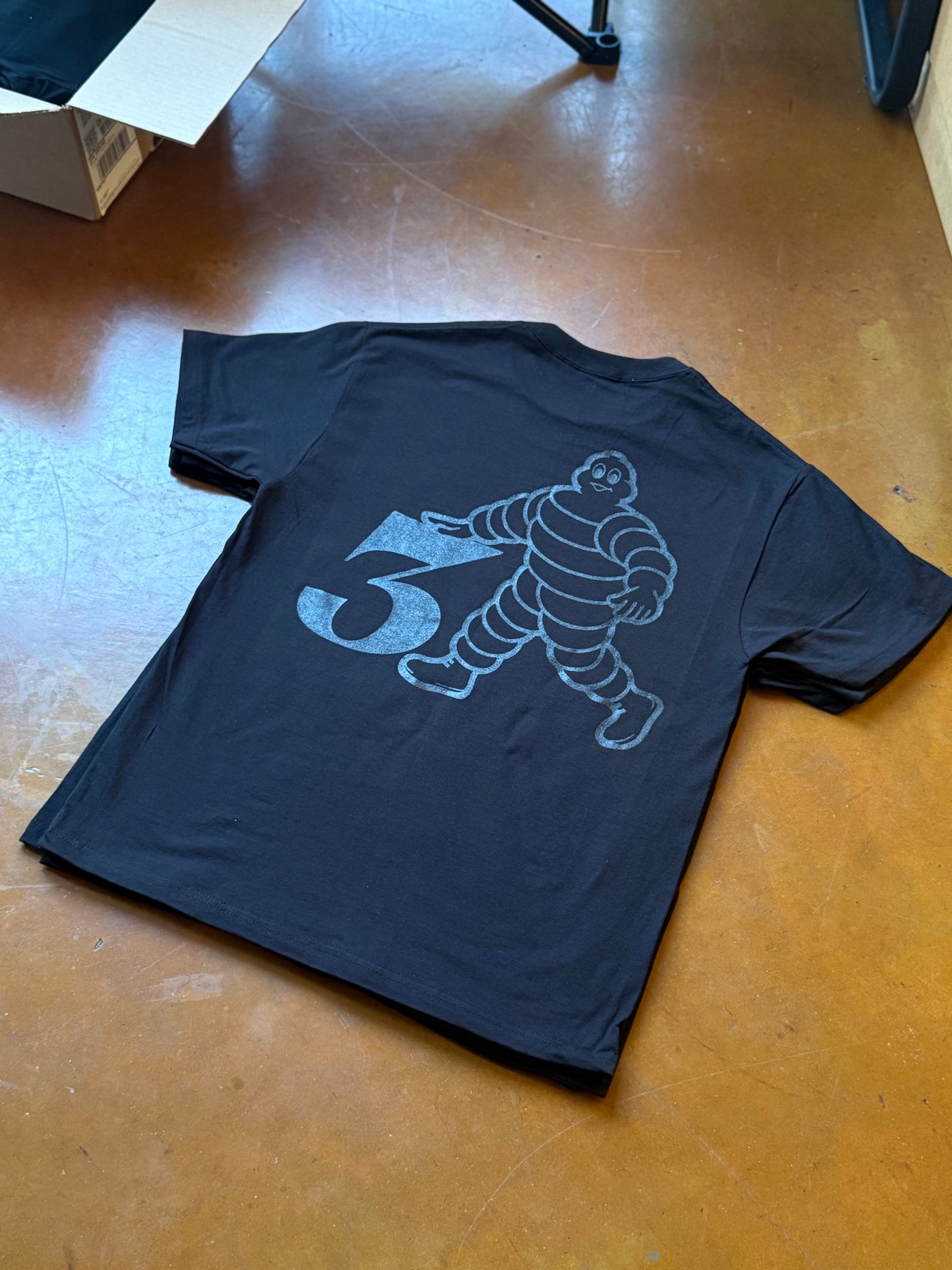 3 STAR TRIPLE BLACK TEE